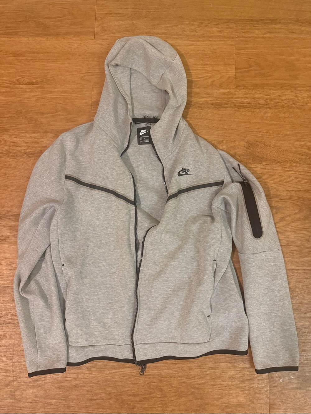 Nike Light Gray Pullover with Black Logo Patch